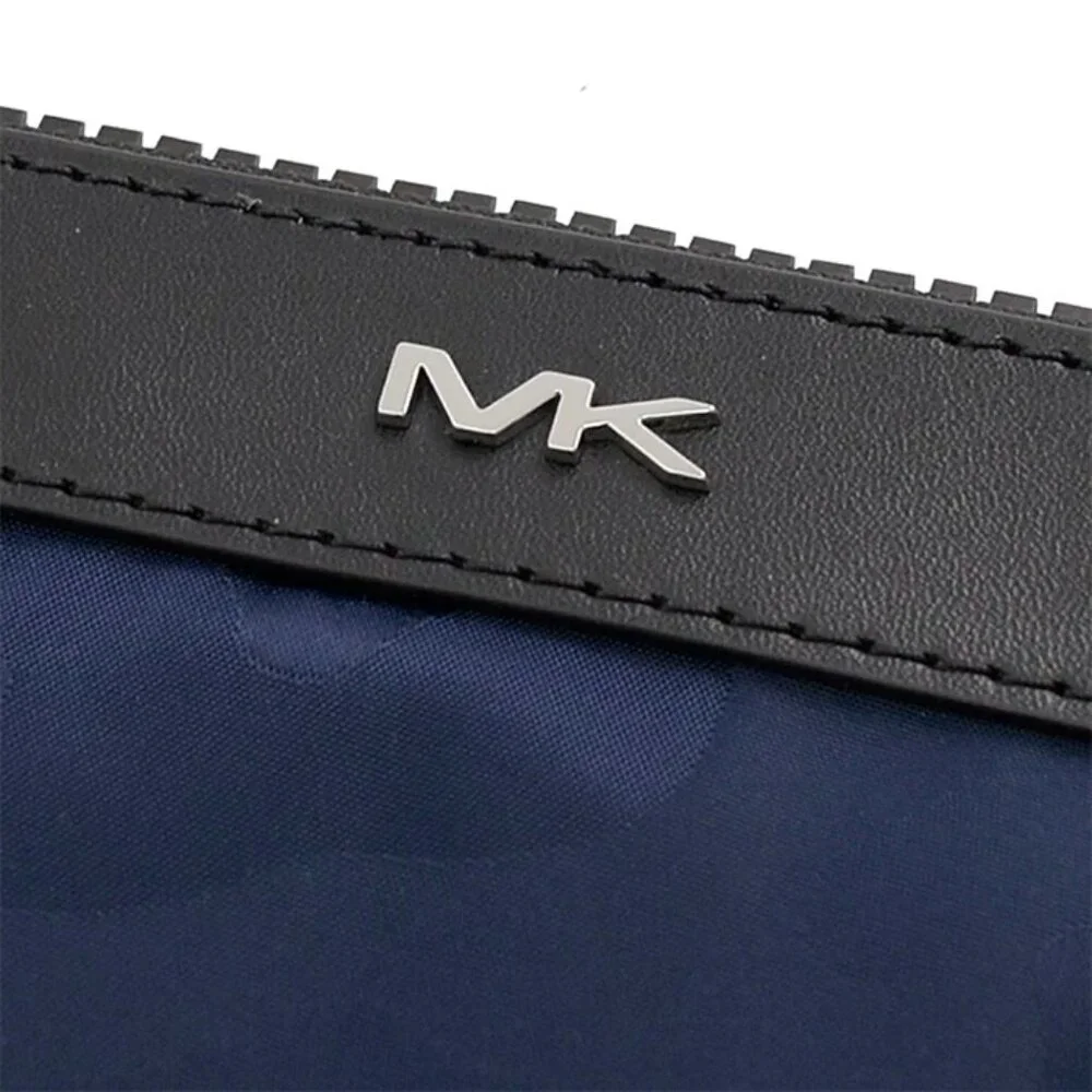 S Michael Kors Kent Nylon Camo Indigo Jacquard Travel Pouch 37S0LACU2U Navy $198